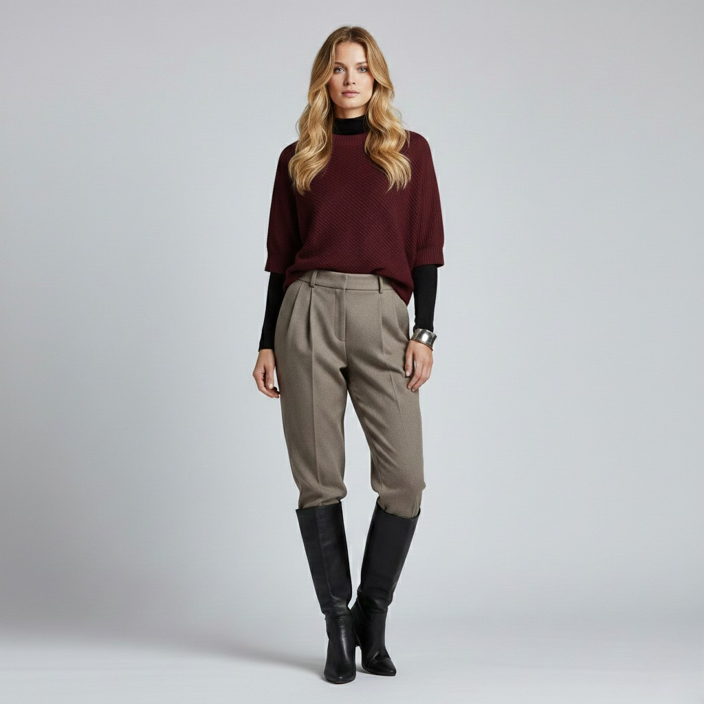 Textured Short-Sleeve Knit Sweater