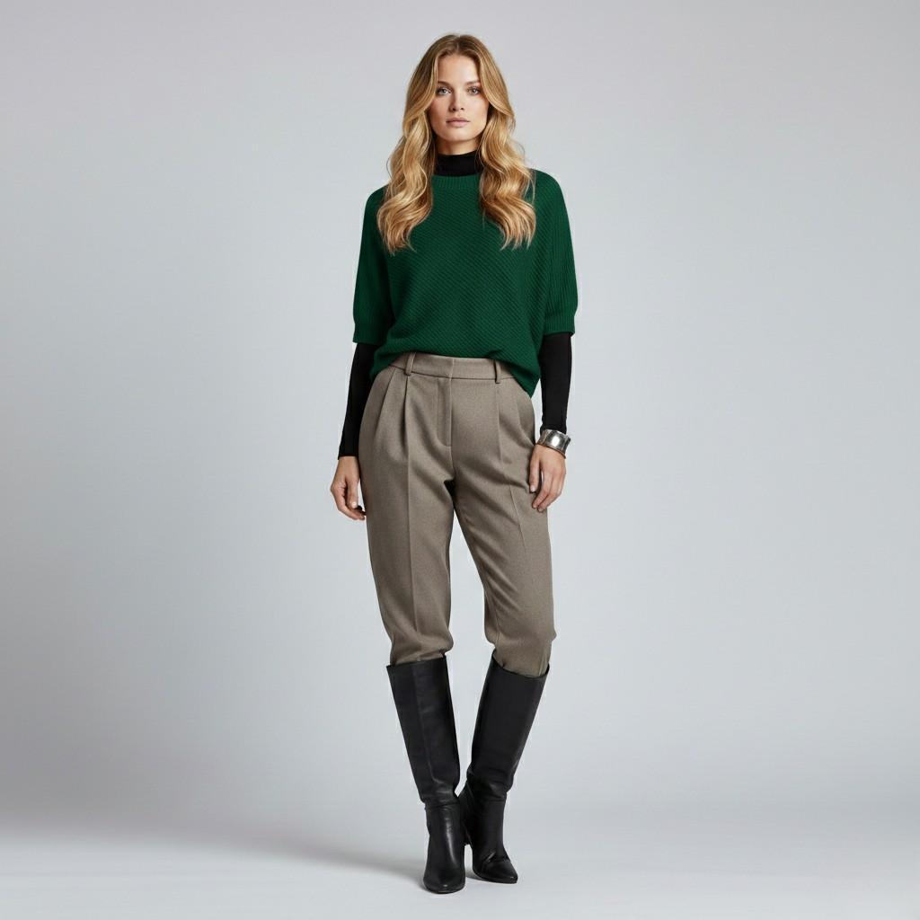 Textured Short-Sleeve Knit Sweater