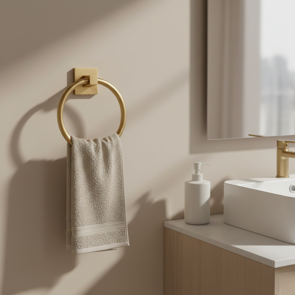 Brushed Gold Towel Ring