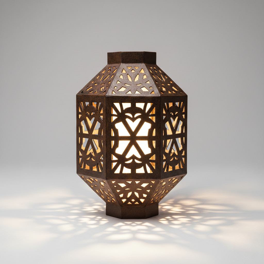 Ornate Metal Cutout Lantern