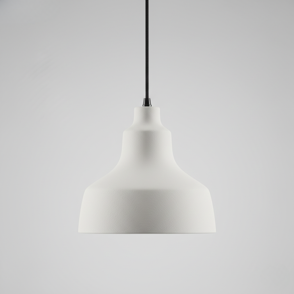 Textured White Modern Dome Pendant Light