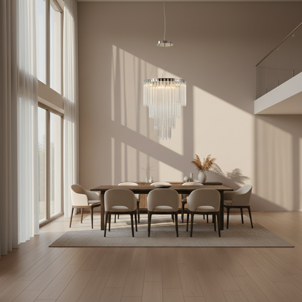 Tiered Crystal Rod Modern Chandelier