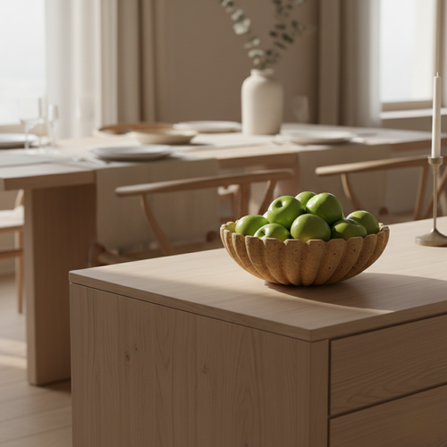 Fluted Stone Texture Decorative Bowl