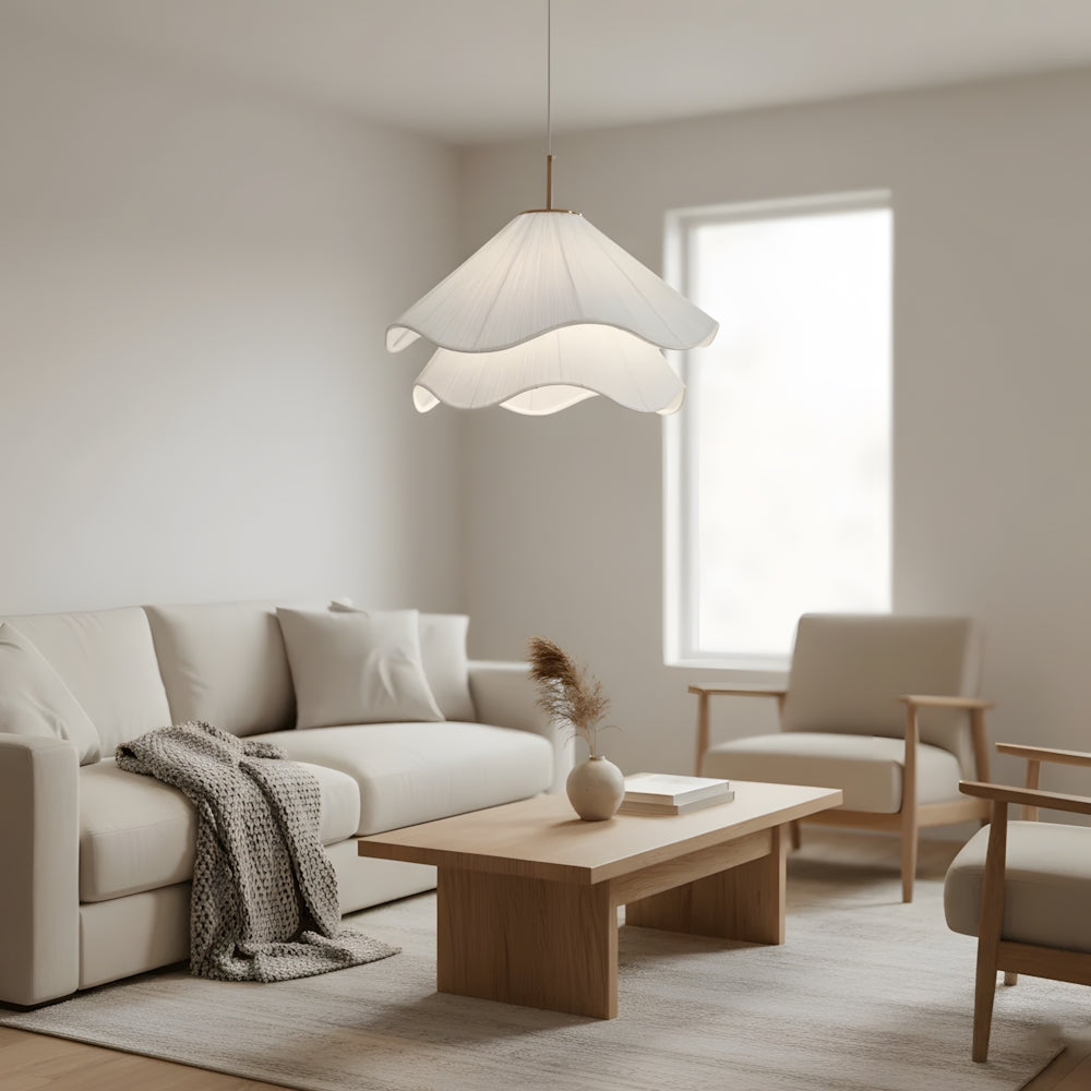 Floral Fabric Pendant Light